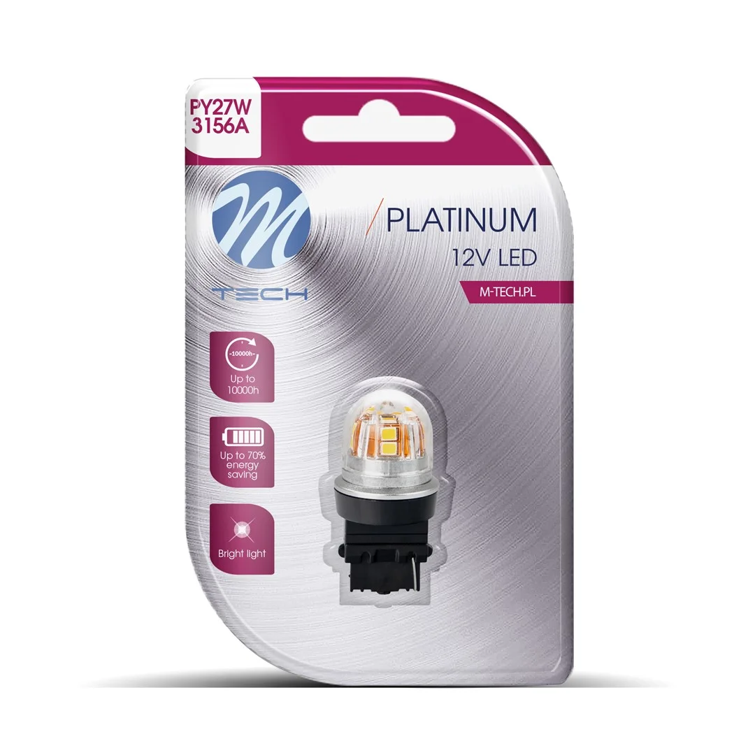 Φωτογραφία προϊόντος: M-tech PY27W 12/24V W2.5x15d 15x2835SMD LED CAN-BUS ΠΟΡΤΟΚΑΛΙ PLATINIUM M-TECH - 1 ΤΕΜ LB830Y-01B/MT