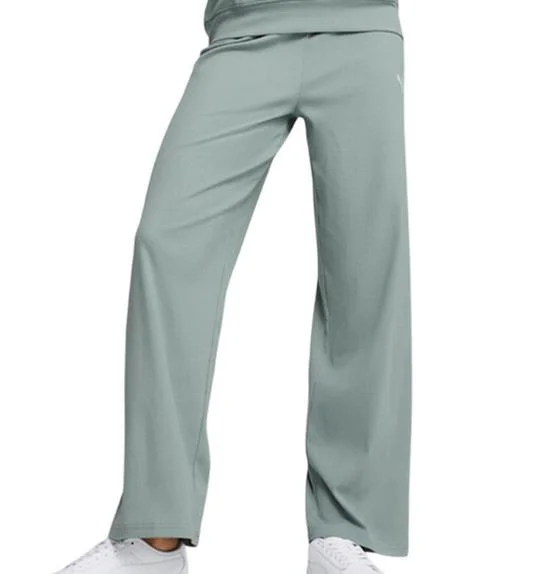 Φωτογραφία προϊόντος: Puma Ess Elevated High-Waist Straight Leg Rib Pant - Green