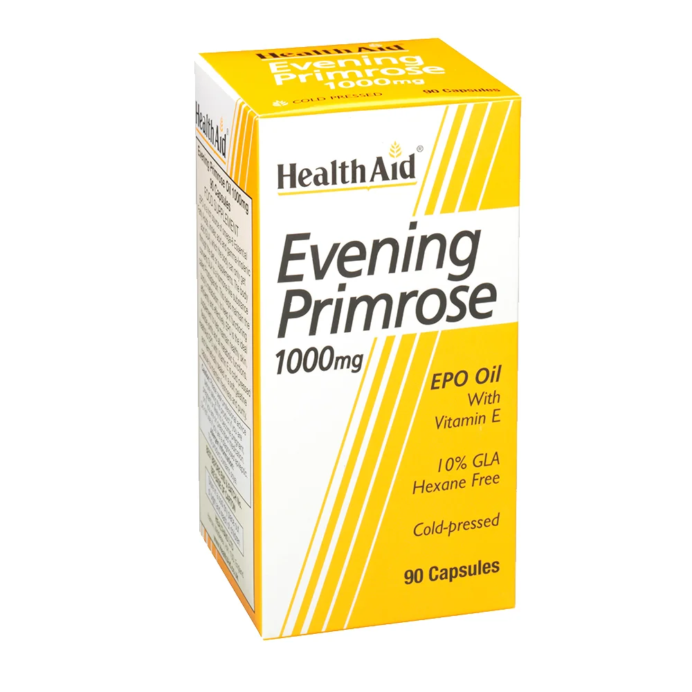 Φωτογραφία προϊόντος: HEALTH AID Evening Primrose 1000mg Συμπλήρωμα Διατροφής για Γυναίκες με Προεμμηνορροϊκό Σύνδρομο 90caps