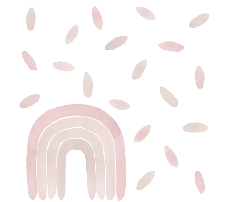 Φωτογραφία προϊόντος: Tresxics Αυτοκόλλητο τοίχου βινύλίου ουράνιο τόξο ροζ εφέ νερομπογιά