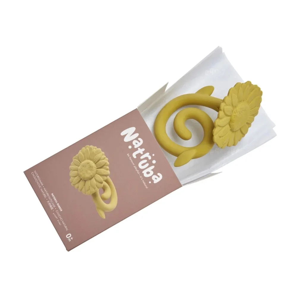 Φωτογραφία προϊόντος: Natruba Μασητικό Sunflower Yellow | Φυσικό Καουτσούκ, Χειροποίητο, Από 0+ Μηνών