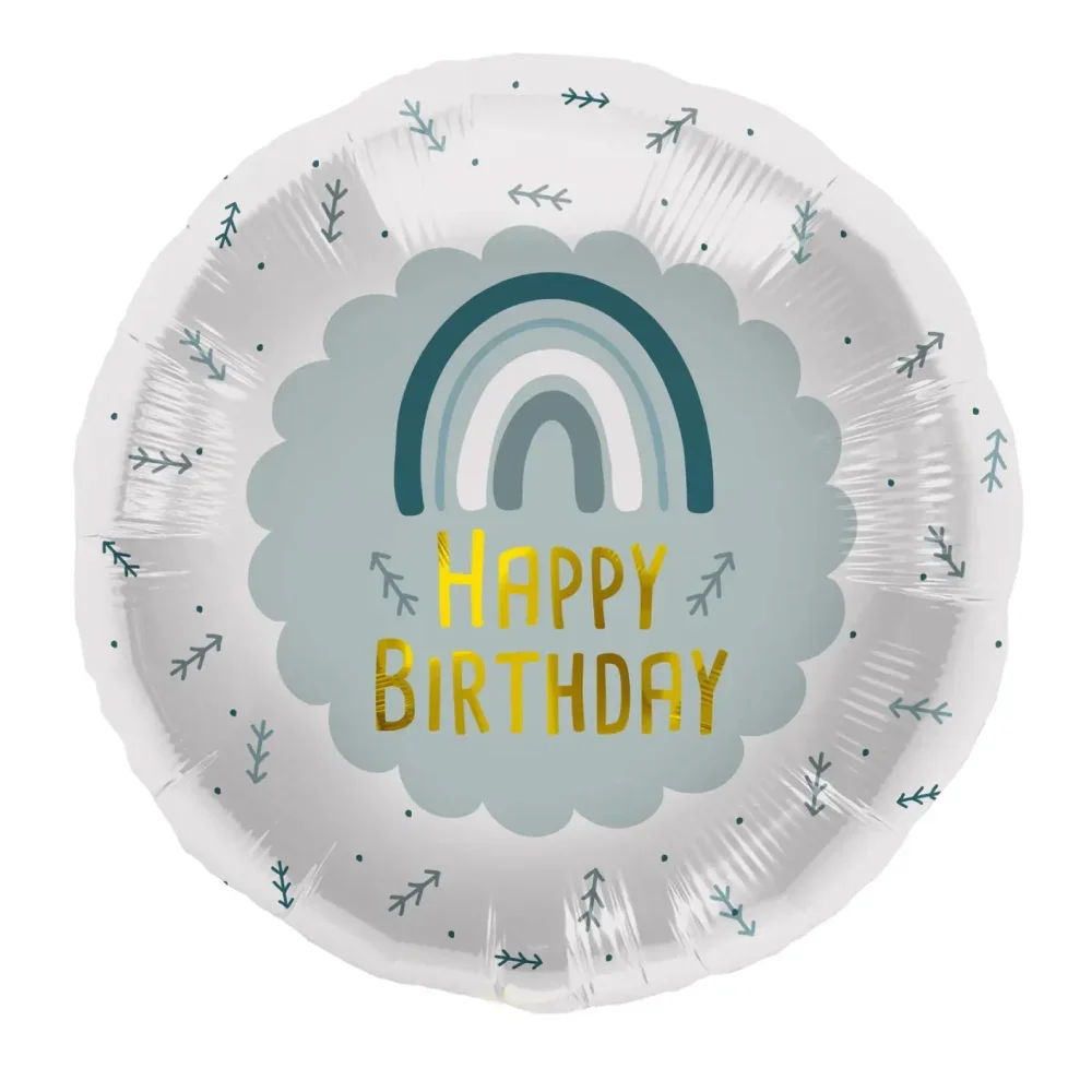 Φωτογραφία προϊόντος: Folat Μπαλόνι Foil Happy Birthday Rainbow Blue 45εκ
