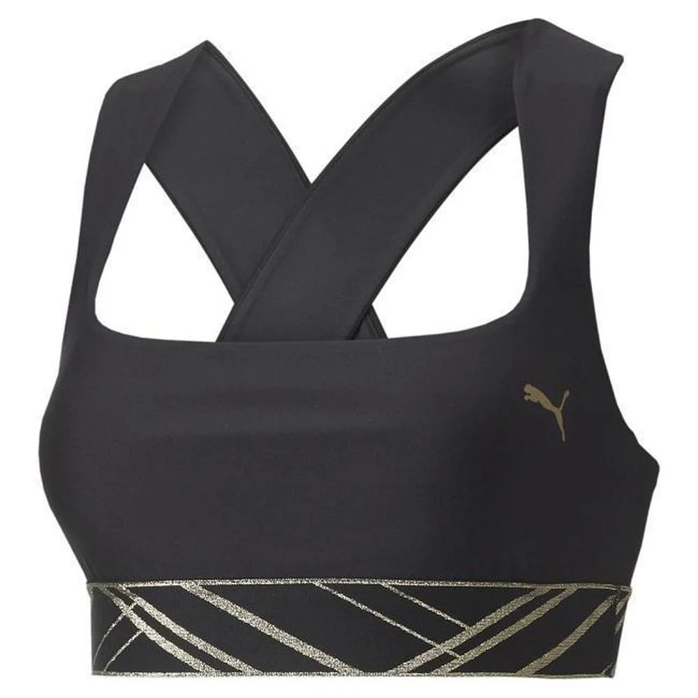 Φωτογραφία προϊόντος: 522253-01 - PUMA MID IMPACT DECO GLAM TRAINING BRA BLACK / GOLD Color