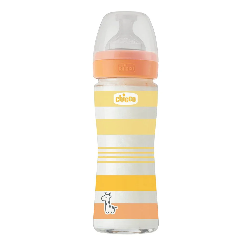 Φωτογραφία προϊόντος: Μπιμπερό Γυάλινο Chicco Well Being Unisex 240ML Θηλή Σιλικόνης 0Μ+