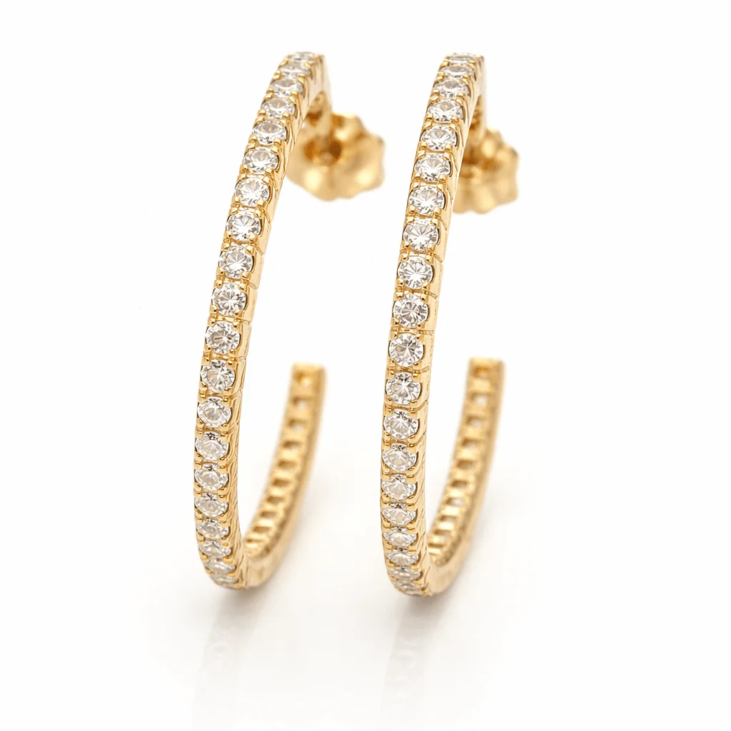 Φωτογραφία προϊόντος: fenixjewelry Χρυσα Σκουλαρίκια κρικοι καρφωτοι 14κ XΣ46