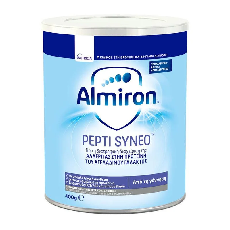 Φωτογραφία προϊόντος: Nutricia Almiron Pepti Syneo Γάλα για Βρέφη με Αλλεργία στην Πρωτεΐνη του Αγελαδινού Γάλακτος 400gr