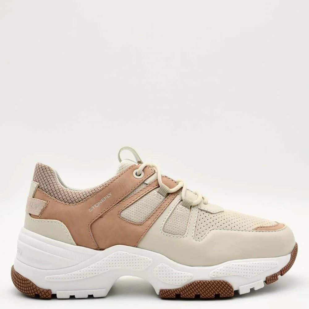 Φωτογραφία προϊόντος: Sneakers Γυναικεία Stonefly 218957 151 Fatura 10 σε δέρμα nappa μπεζ με σομόν