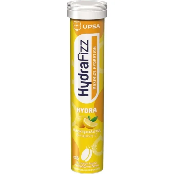 Φωτογραφία προϊόντος: UPSA HYDRAFIZZ Hydra Ηλεκτρολύτες με Γεύση Λεμόνι, 16 Αναβράζοντα Δισκία
