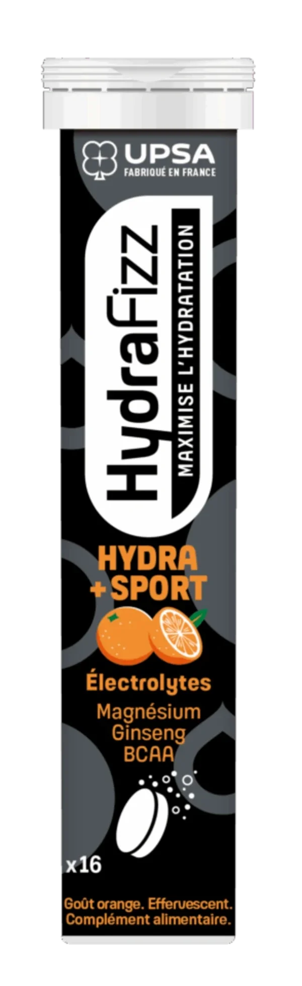 Φωτογραφία προϊόντος: UPSA HYDRAFIZZ Hydra + Sport Ηλεκτρολύτες με Γεύση Πορτοκάλι, 16 Αναβράζοντα Δισκία