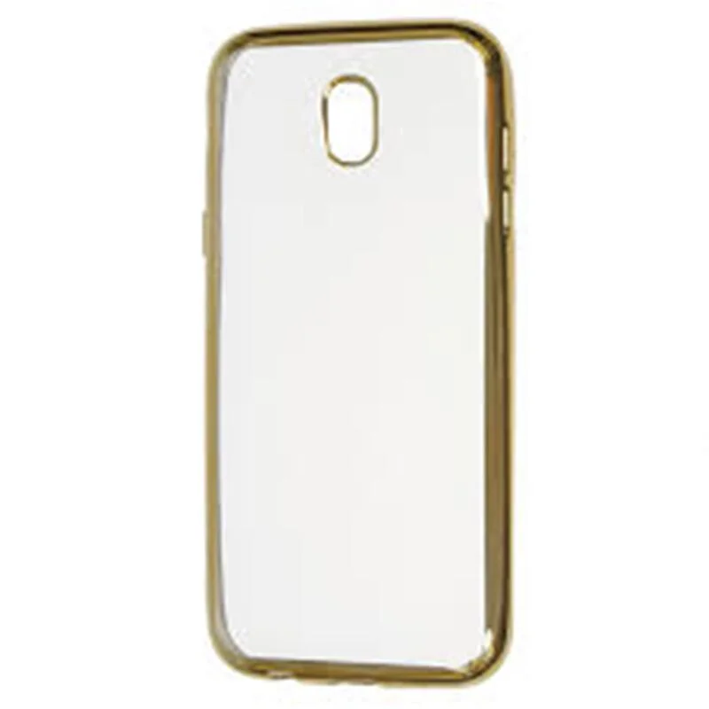Φωτογραφία προϊόντος: Forcel Electro Bumper Silicone Case Slim Fit - Θήκη Σιλικόνης Clear / Gold (Samsung Galaxy J3 2017)
