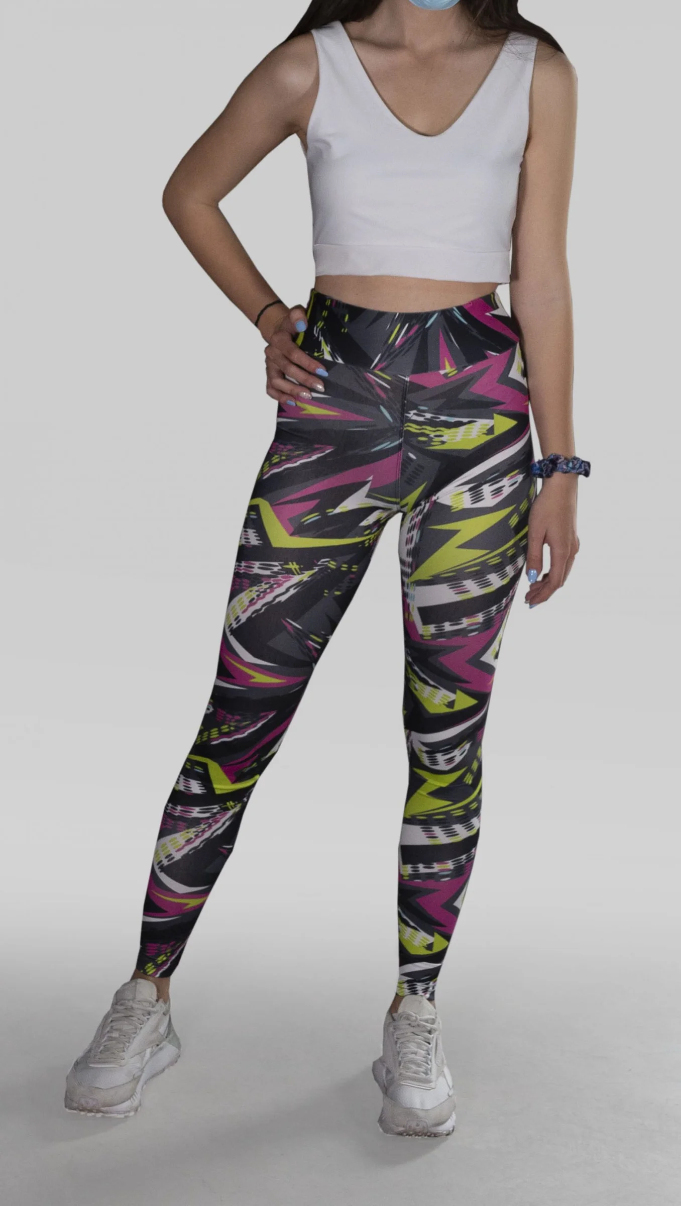 Φωτογραφία προϊόντος: LUCKYJOJO Electric Lime and Pink Print Leggings by Lucky Jojo