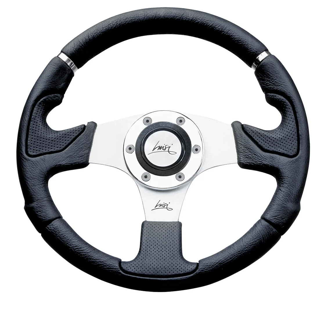Φωτογραφία προϊόντος: Τιμονι Kobra Evo 320mm ΜΑΥΡΟ/ΑΣΗΜΙ Κεντρο Luisi