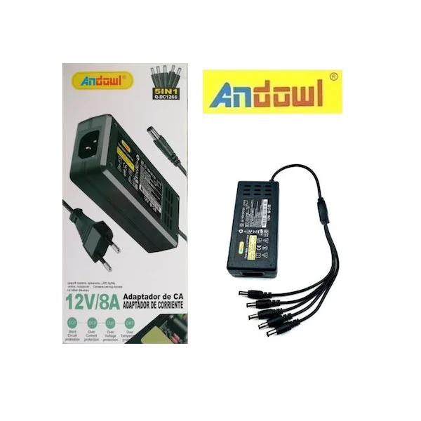 Φωτογραφία προϊόντος: OEM Andowl Universal Τροφοδοτικό 12V 8A 96W με 5 βύσματα (Q-DC1266)