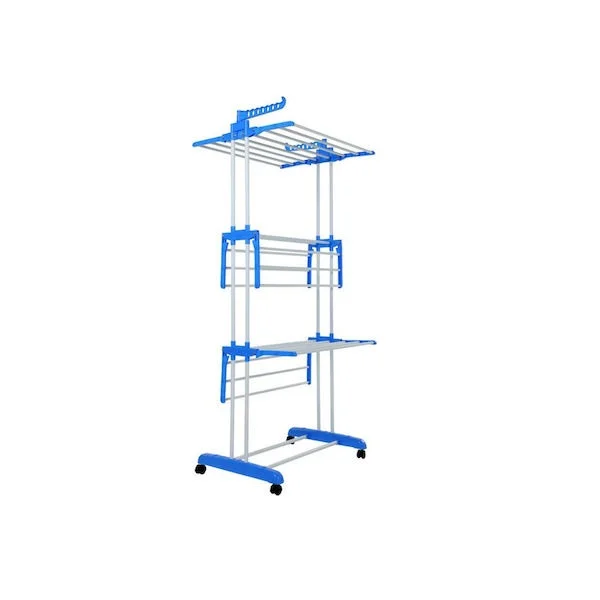 Φωτογραφία προϊόντος: OEM Herzberg HG-8034-BL Πτυσσόμενη Απλώστρα με Ρόδες Μπλε