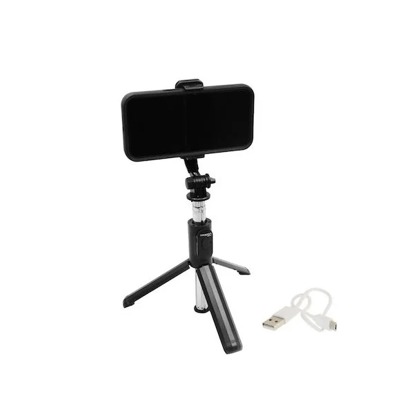 Φωτογραφία προϊόντος: OEM Selfie Stick με Τρίποδο και Τηλεχειριστήριο Bluetooth Treqa Selfie-03 Μαύρο