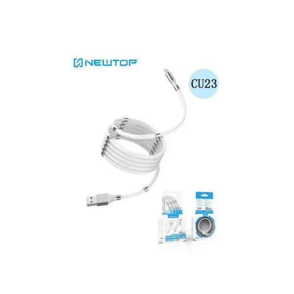 Φωτογραφία προϊόντος: OEM Newtop Μαγνητικό USB-A to Lightning Cable Λευκό 1m (CU23-L)