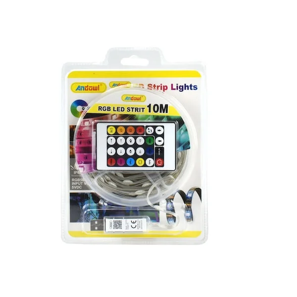 Φωτογραφία προϊόντος: Ταινία LED 5050 RGB 10m με Τηλεχειριστήριο & USB-IR-Controller Andowl Q-DT75 48184921