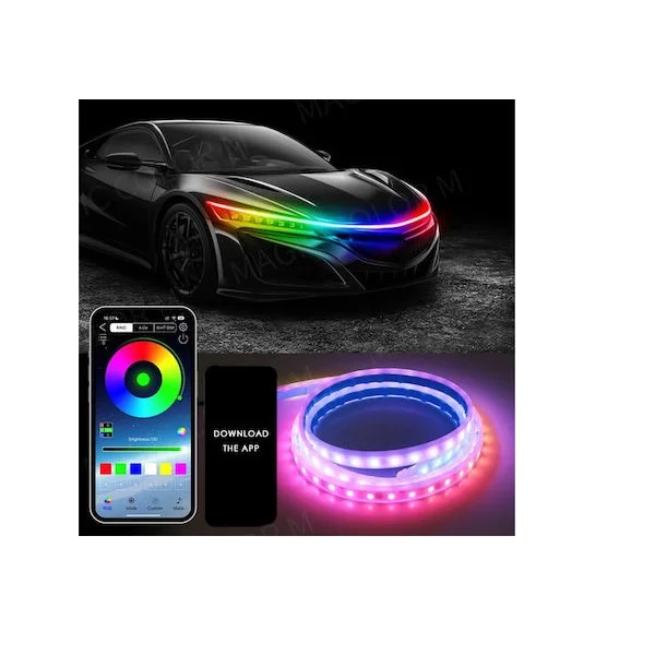 Φωτογραφία προϊόντος: OEM Διακοσμητική LED RGB Ταινία 1.8μ για το Αυτοκίνητο 12V (Έλεγχος Μέσω Εφαρμογής στο Κινητό) Q-D304