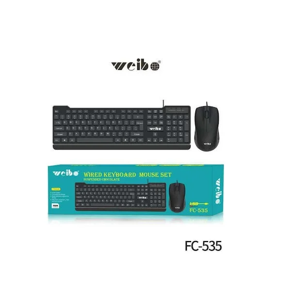 Φωτογραφία προϊόντος: OEM Weibo WB-535 Σετ Πληκτρολόγιο & Ποντίκι Αγγλικό US 25230384