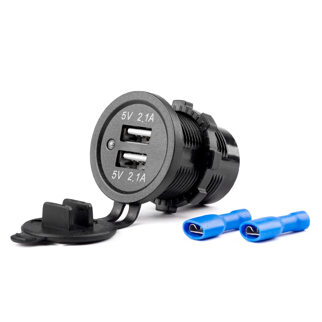Φωτογραφία προϊόντος: Πριζα Με 2 Θυρες Usb 12/24V - 2x5V/2.1A Φ37mmX51mm MOD-04 Amio