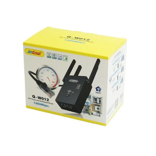 Φωτογραφία προϊόντος: Andowl Q-W012 WiFi Extender Dual Band (2.4 & 5GHz) 1200Mbps με 2 Θύρες Ethernet 28798517