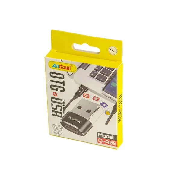 Φωτογραφία προϊόντος: Andowl Μετατροπέας USB-A male σε USB-C female 1τμχ (Q-A06) Κωδικός: 54548240