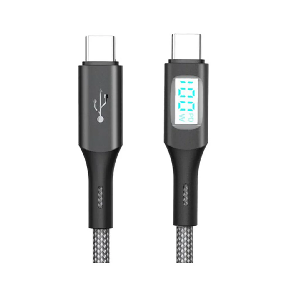 Φωτογραφία προϊόντος: OEM Moxom LED USB 2.0 Cable USB-C male - USB-C 100W Μαύρο 1.5m (MX-CB165)