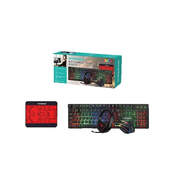 Φωτογραφία προϊόντος: OEM Arrango ASM76396 Σετ Gaming Πληκτρολόγιο με RGB φωτισμό & Ποντίκι (Αγγλικό US) 36772666