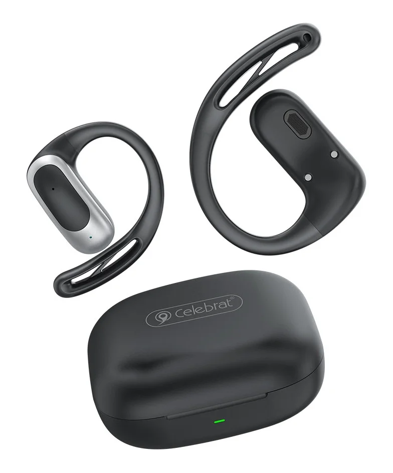 Φωτογραφία προϊόντος: CELEBRAT earphones με θήκη φόρτισης W77, OWS, 12mm, 40/400mAh, μαύρα