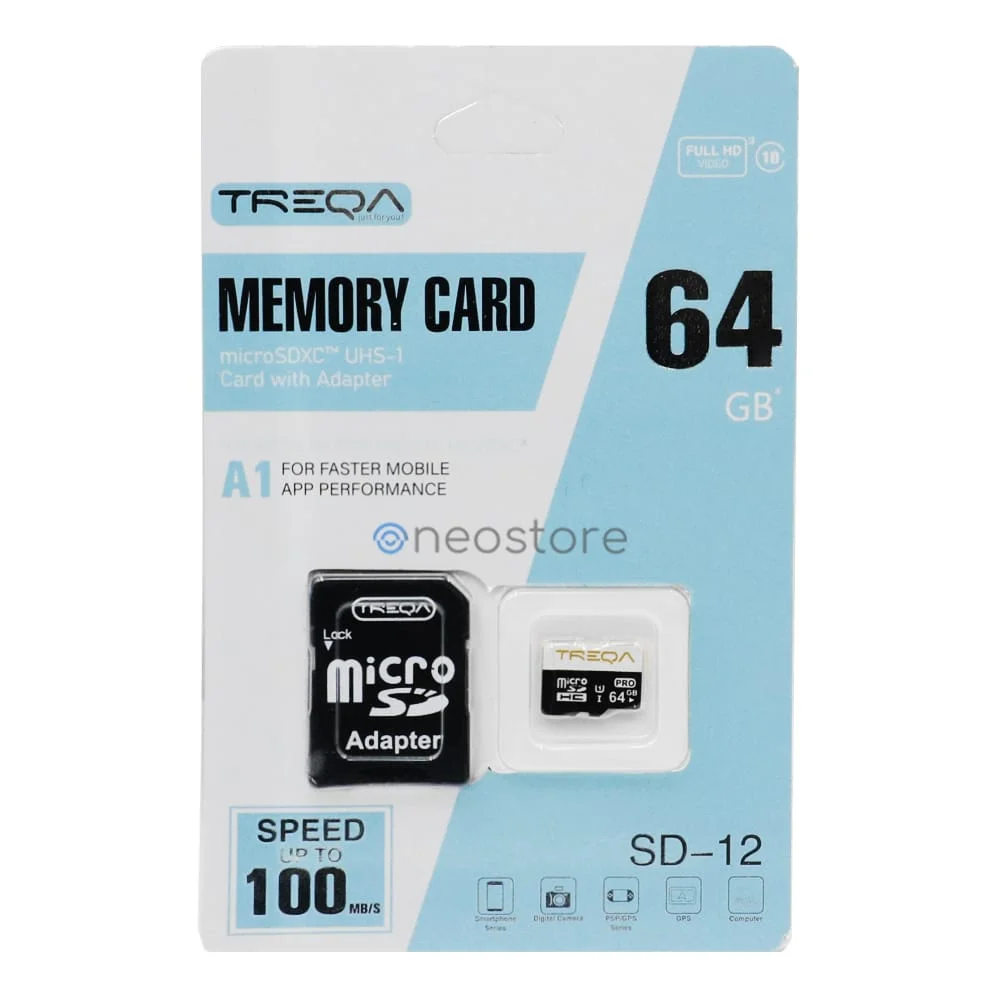 Φωτογραφία προϊόντος: Treqa SD-12 SDHC 64GB Class 10 U1 A1 UHS-I με αντάπτορα