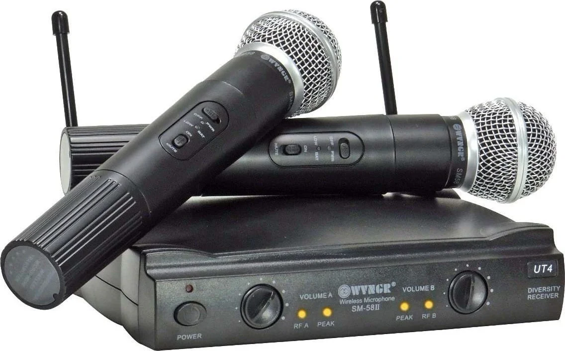 Φωτογραφία προϊόντος: WVNGR Σύστημα Karaoke με Ασύρματα Μικρόφωνα SM-58II σε Μαύρο Χρώμα