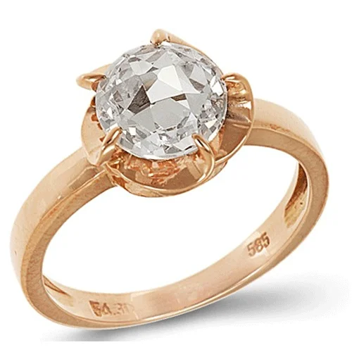 Φωτογραφία προϊόντος: fenixjewelry Ρόζ Μονόπετρο Δαχτυλίδι 14k 0299Ρ