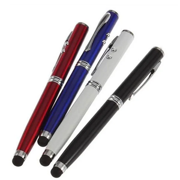 Φωτογραφία προϊόντος: OEM Πενάκι Γραφίδα Stylus Touch Pen 4 σε 1 με Στυλό, Φακό LED & Laser Pointer