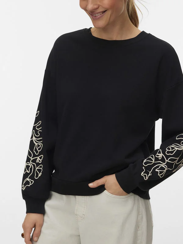 Φωτογραφία προϊόντος: VERO MODA VMLADA L/S O-NECK SWEATSHIRT JRS BTQ - ΜΑΥΡΟ-10349701-4