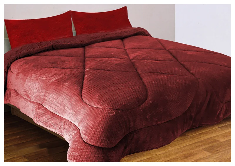 Φωτογραφία προϊόντος: ΚΟΥΒΕΡΤΟΠΑΠΛΩΜΑ ΥΠΕΡΔΙΠΛΟ ΣΕΤ 220X240 CM - WAVES BURGUNDY - MC DECOR