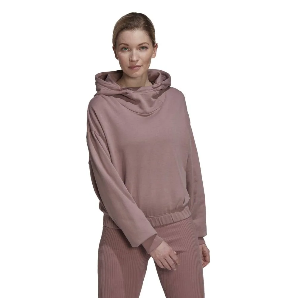 Φωτογραφία προϊόντος: Adidas Studio Lounge Cropped Γυναικείο Φούτερ με Κουκούλα Wonder Oxide