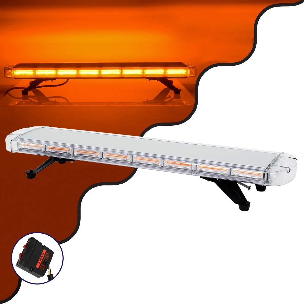 Φωτογραφία προϊόντος: GloboStar® 85189 PRO Series Φάρος Σήμανσης Οχήματος Οδικής Βοήθείας για Αυτοκίνητα + Φορτηγά 6 Προγραμμάτων Φωτισμού STROBE LED COB 180W DC 10-30V Αδιάβροχος IP66 Πορτοκαλί