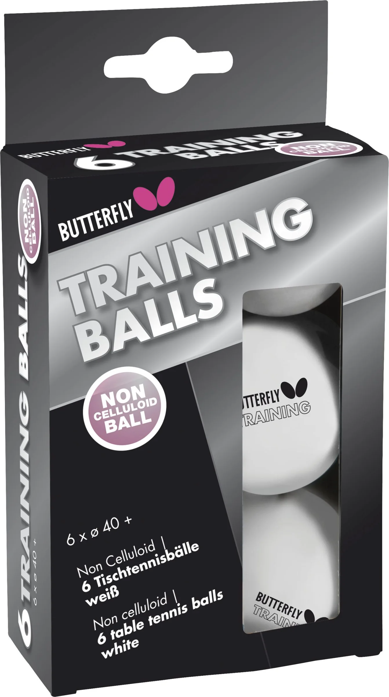 Φωτογραφία προϊόντος: Μπαλάκια Ping Pong BUTTERFLY TRAINING 40+ 6Τμχ Λευκά