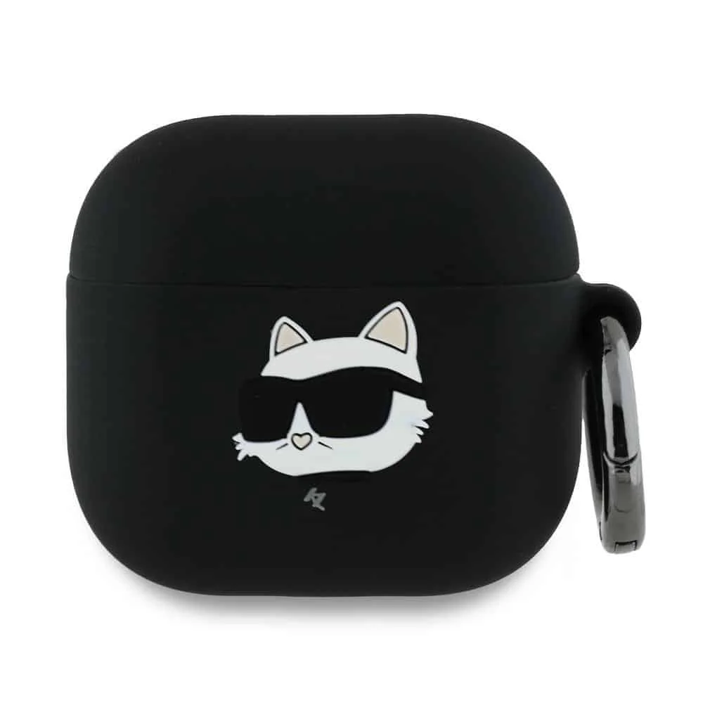 Φωτογραφία προϊόντος: Karl Lagerfeld KLA4RUNCHK AirPods 4 θήκη σιλικόνης Choupette 3D μαύρη/black