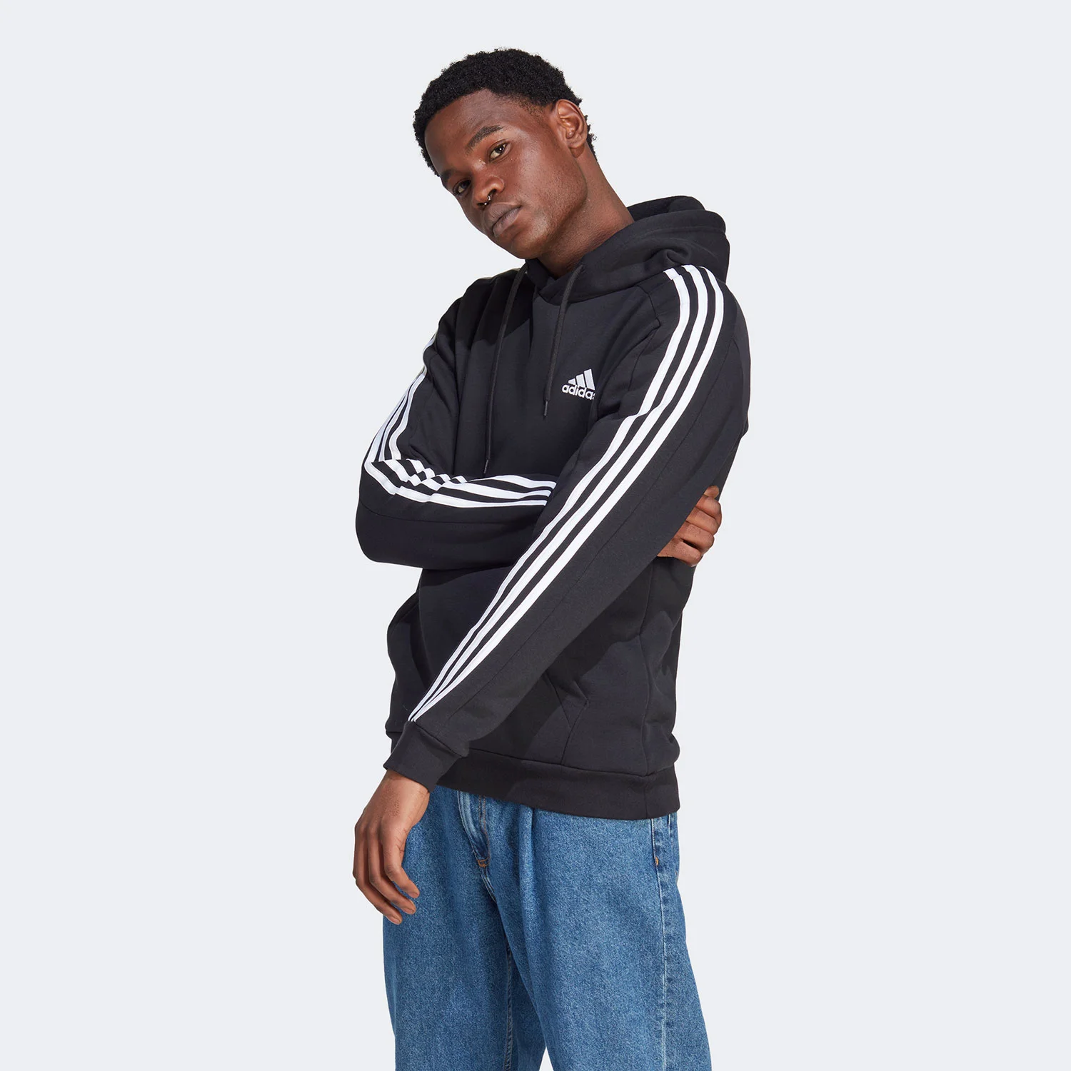 Φωτογραφία προϊόντος: ADIDAS PERFORMANCE ADIDAS ESSENTIALS FLEECE 3-STRIPES HOODIE ΜΑΥΡΟ