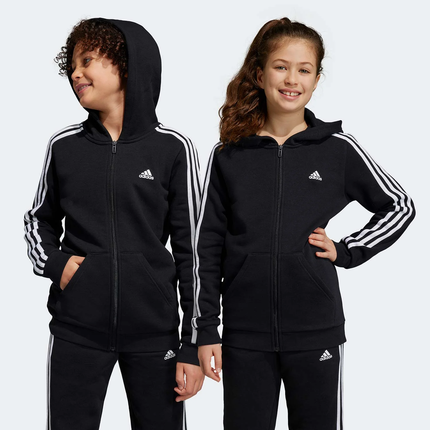 Φωτογραφία προϊόντος: ADIDAS PERFORMANCE ADIDAS ESSENTIALS 3-STRIPES FLEECE FULL-ZIP HOODIE ΜΑΥΡΟ