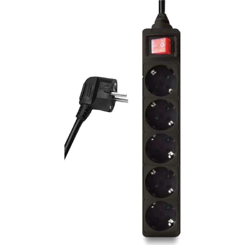 Φωτογραφία προϊόντος: Powertech PT-875 Πολύπριζο 5 Θέσεων με Διακόπτη και Καλώδιο 1.5m Μαύρο