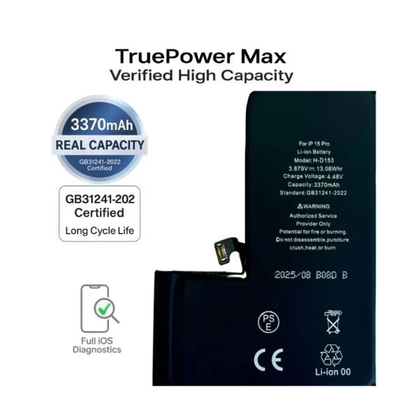 Φωτογραφία προϊόντος: Diagnostic Battery for iPhone 15 Pro (TruePower High Capacity)