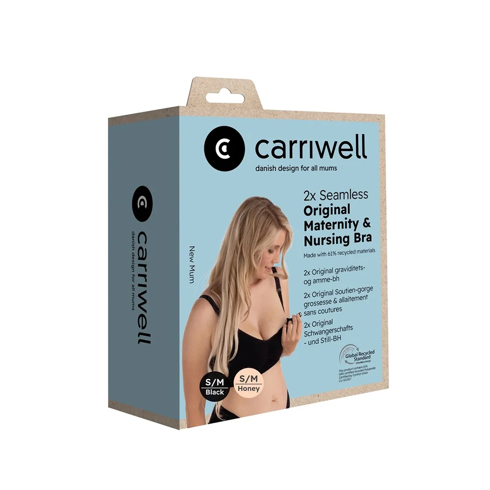 Φωτογραφία προϊόντος: Carriwell 2 Pack Σουτιέν Θηλασμού Χωρίς Ραφές (Μαύρο/Μπεζ) - S/M