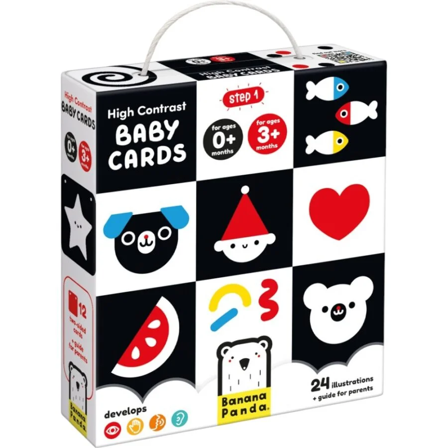 Φωτογραφία προϊόντος: High Contrast Baby Cards, Κρεμαστό Παιχνίδι για Νεογέννητα, Banana Panda, 0M+ 3M+