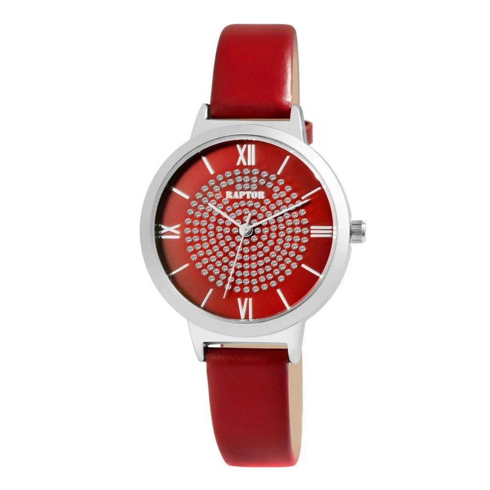 Φωτογραφία προϊόντος: Raptor Lifestyle Watches Raptor, Women's Watch, Red Leather Strap RA10227-001