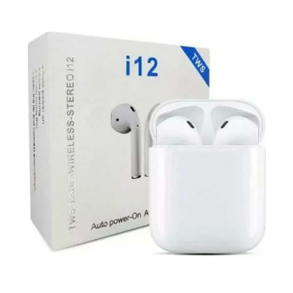 Φωτογραφία προϊόντος: i12 tws Touch Earbud Bluetooth Handsfree Ακουστικά με Θήκη Φόρτισης Λευκά