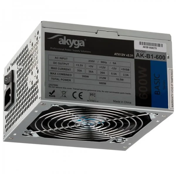 Φωτογραφία προϊόντος: Akyga AK-B1-600 600W Τροφοδοτικό Υπολογιστή Full Wired