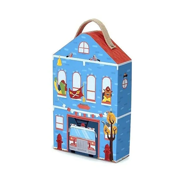 Φωτογραφία προϊόντος: Krooom Kroom Fire Station Travel Printed Cardboard Playset