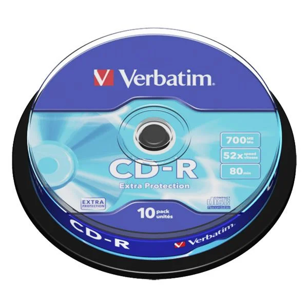 Φωτογραφία προϊόντος: Verbatim CD-R 80min/ 700MB 52X Extra Protection CB 10τμχ